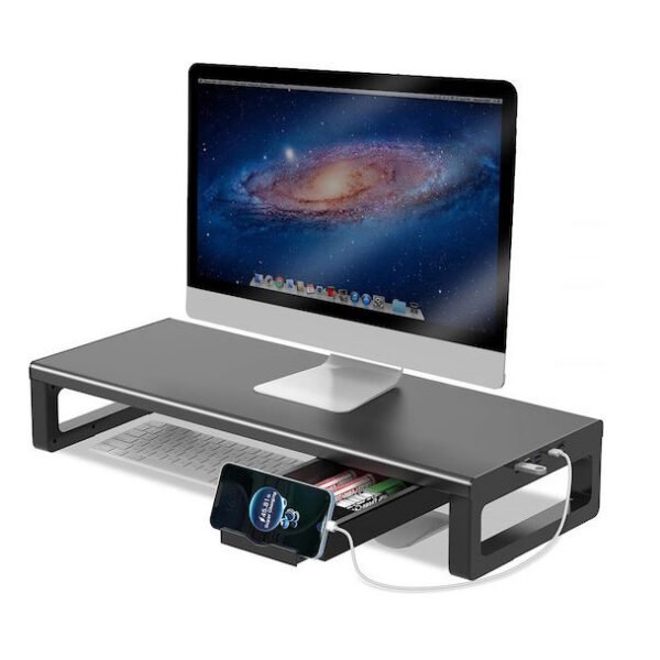 xlarge_20250221125527_epitrapezia_vasi_othonis_4_thyres_usb_a_kai_1_thyra_type_c_110496 Επιτραπέζια Βάση Οθόνης 4 Θύρες USB-A και 1 Θύρα Type-C (110496)