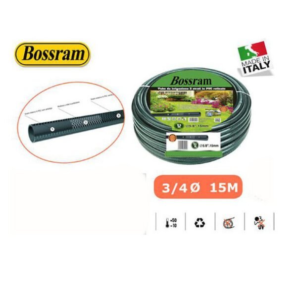 Λάστιχο Ποτίσματος 15m με Διάμετρο 3/4 Inch - Bossram-BOS-992787