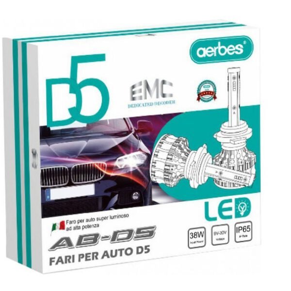 Λάμπες Αυτοκινήτου Aerbes H1 LED 6000K Ψυχρό Λευκό 38W 2τμχ AB-D5