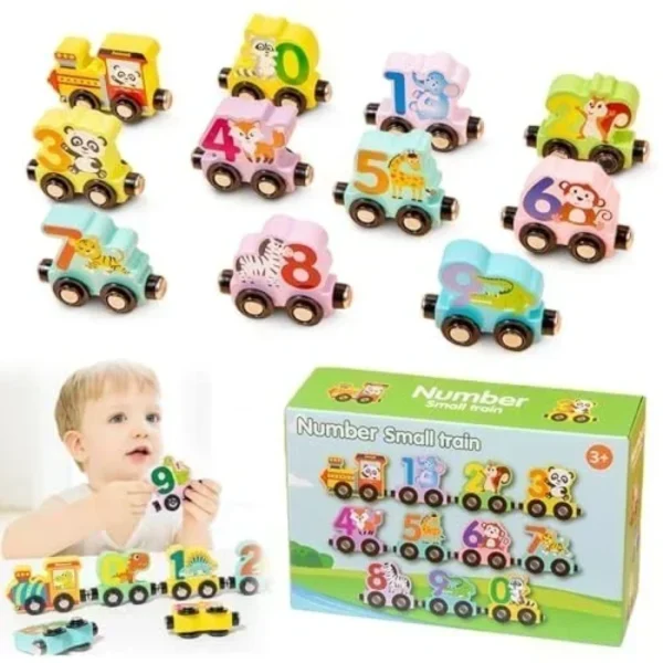 Εκπαιδευτικό Παιχνίδι Animal Train με μαγνήτες και αριθμούς Πολύχρωμο 3+SDS-26065-