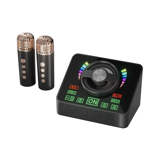 Ασύρματο ηχείο karaoke Bluetooth με 2 μικρόφωνα Q-4 μαύρο