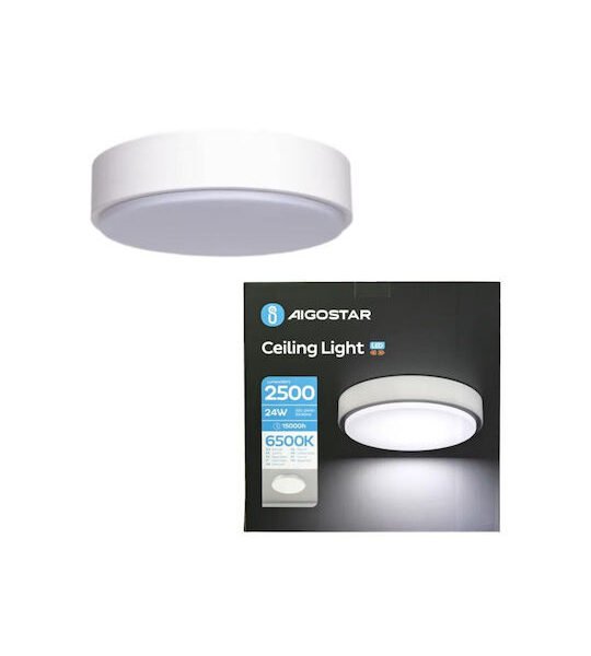 Aigostar Στρογγυλό LED Panel 24W με Ψυχρό Λευκό Φως 6500K 105396