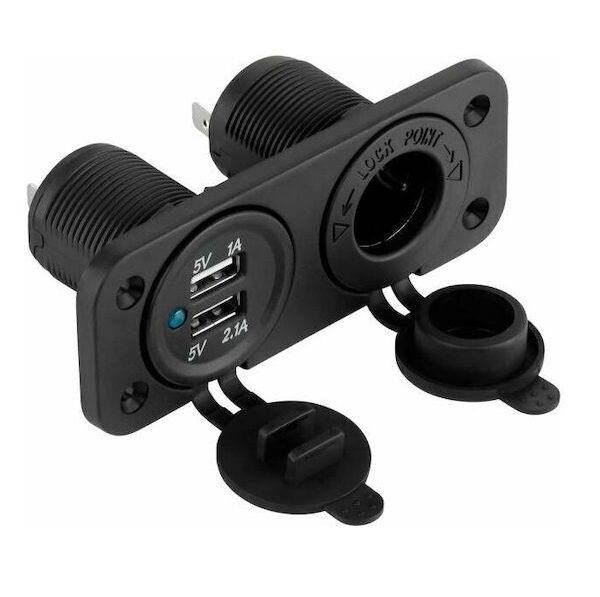 Φορτιστής αυτοκινήτου 2xUSB 3,1A + υποδοχή αναπτήρα PY-CHR0002