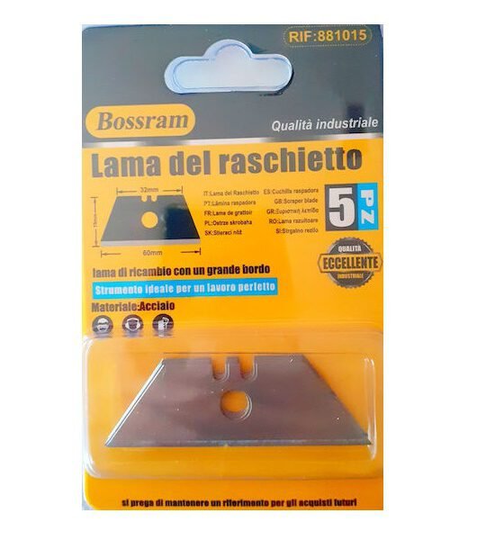 Ανταλακτικές λάμες για ξύστρα τζαμιών σετ 5τεμ. Bossram 881015