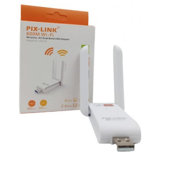 Pix-Link 2.4/5GHZ Ασύρματος USB Αντάπτορας Δικτύου 600Mbps