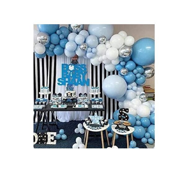 Σετ Μπαλόνια Γιρλάντα Διακοσμητικά Πάρτυ Blue White 154 τεμάχια ForHome 923147 - For Home