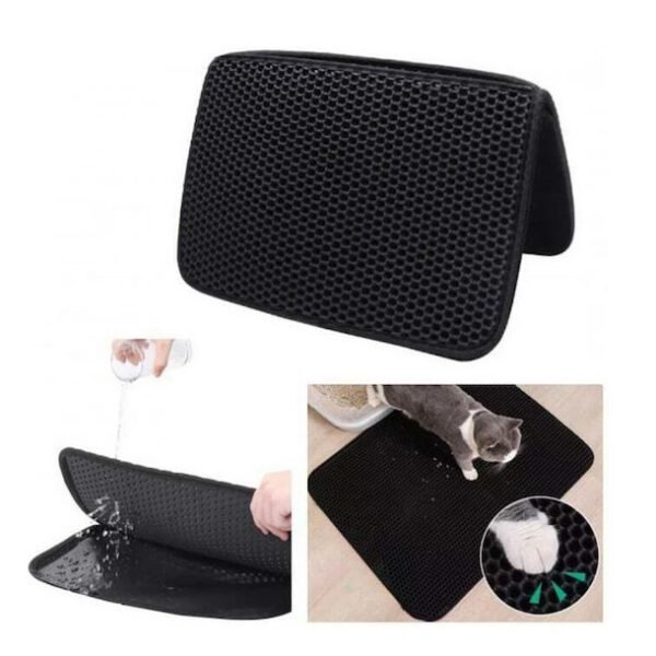Χαλάκι Τουαλέτας Γάτας Μαύρο 60x45x1cm Nobleza 173232