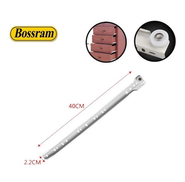 Οδηγός Συρταριού Επεκτεινόμενος 40cm 2τμχ Bossram 993347 Λευκός