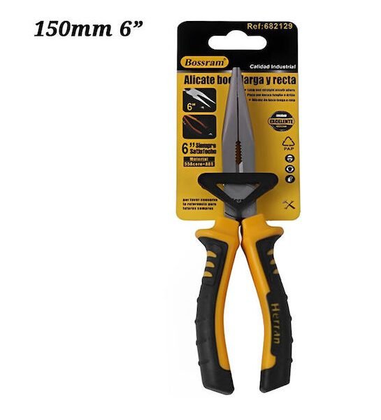 Μυτοτσίμπιδο Ίσιο Ηλεκτρολόγου 150mm 6" Bossram 682129