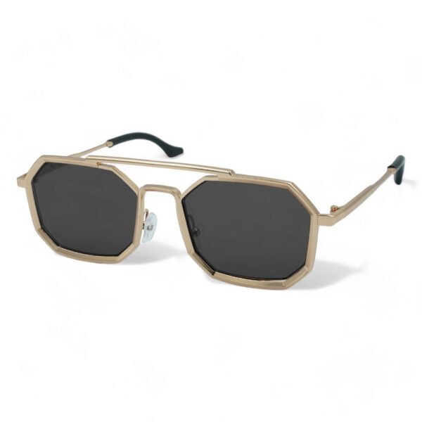 OPTOSQUAD Unisex Γυαλιά Ηλίου UV400 Τετράγωνο με Χρυσό  Σκελετό και Μαύρο Φακό 202356