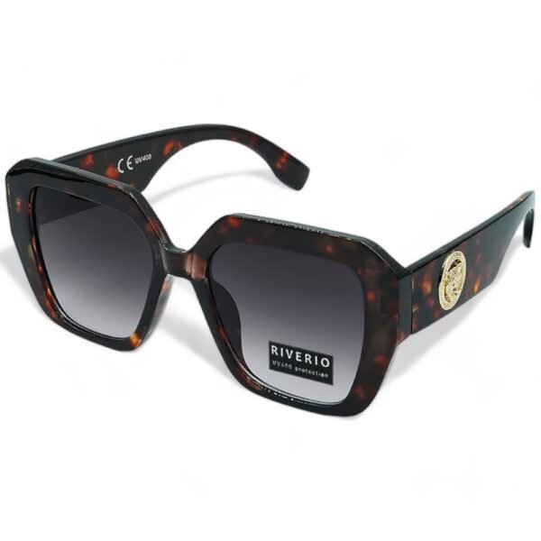 RV42233 Riverio Γυναικεία Γυαλιά Ηλίου UV400 Μακρόστενο με Καφέ Ταρταρούγα Κοκκάλινο Σκελετό και Μαύρο ντεγκραντέ Φακό RV42233
