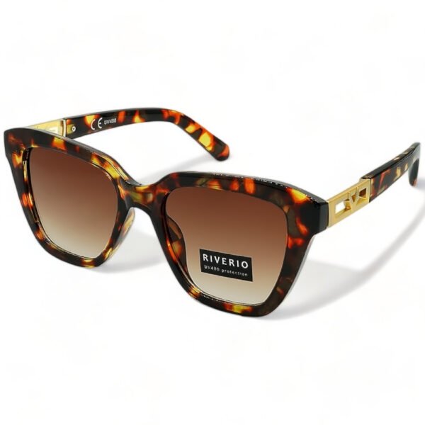 RV42262 Riverio Γυναικεία Γυαλιά Ηλίου UV400 Τετράγωνα με Καφέ Ταρταρούγα Κοκκάλινο Σκελετό και Καφέ ντεγκραντέ Φακό RV42262