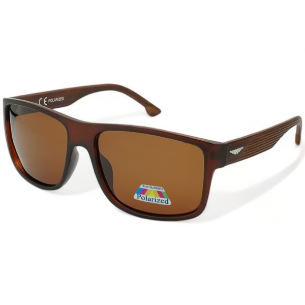 Riverio Ανδρικά Γυαλιά Ηλίου Polarized Τετράγωνα με Καφέ Κοκκάλινο Σκελετό και Καφέ Φακό RV6042551