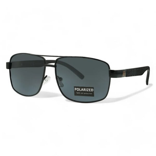 Riverio Ανδρικά Γυαλιά Ηλίου Polarized Τετράγωνα με Μαύρο Μεταλλικό Σκελετό και Μαύρο Φακό RV6042593