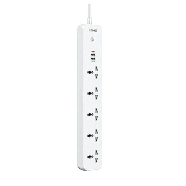 Ldnio SC5319 Πολύπριζο 2500W 5AC+2Α+1C Universal με Καλώδιο 2m Λευκό