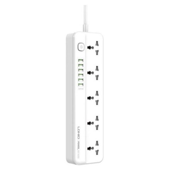 Ldnio SC5614 Πολύπριζο 5 Θέσεων με 6 USB-A και Διακόπτη σε Λευκό