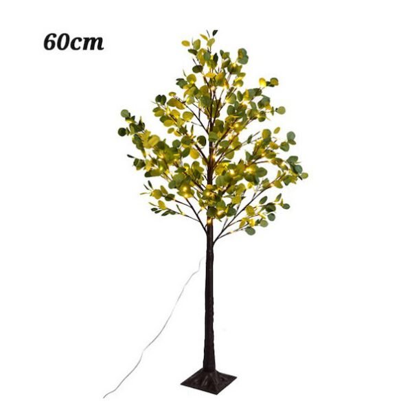 Ηλιακό Δέντρο 60cm με Πράσινα Φύλλα Ευκάλυπτου και 30 LED σε Θερμό Λευκό Φωτισμό 2700K Aigostar Καφέ