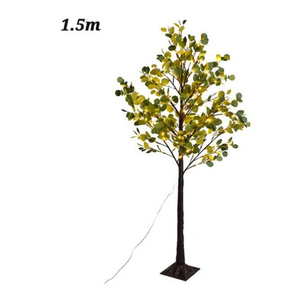 xlarge_20250331173222_aigostar_iliako_fotistiko_me_thermo_leyko_fos_2700k_ip65_110996 Ηλιακό Δέντρο 1.5m με Πράσινα Φύλλα Ευκάλυπτου και 210 LED σε Θερμό Λευκό Φωτισμό 2700K Aigostar Καφέ
