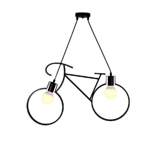 1 Universo Κρεμαστό Φωτιστικό Δίφωτο για Ντουί E27 Μαύρο A10-N