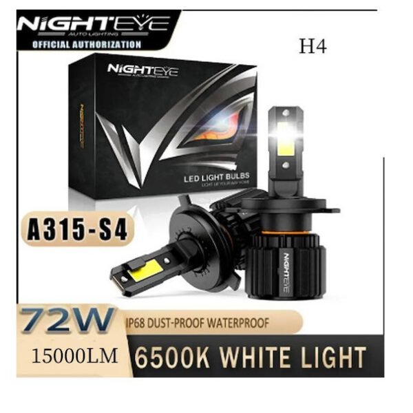 Led Λάμπες Αυτοκινήτου - Μηχανής H4 12V-24V 72W 6500K 15000LM A315 S4 H4 NIGHTEYE 2 τμχ