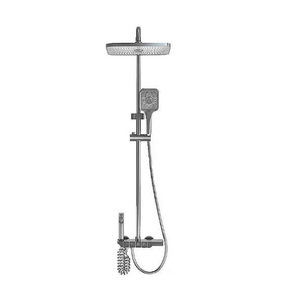 Ρυθμιζόμενη Στήλη Ντουζ με Μπαταρία 80-110cm – Γκρι