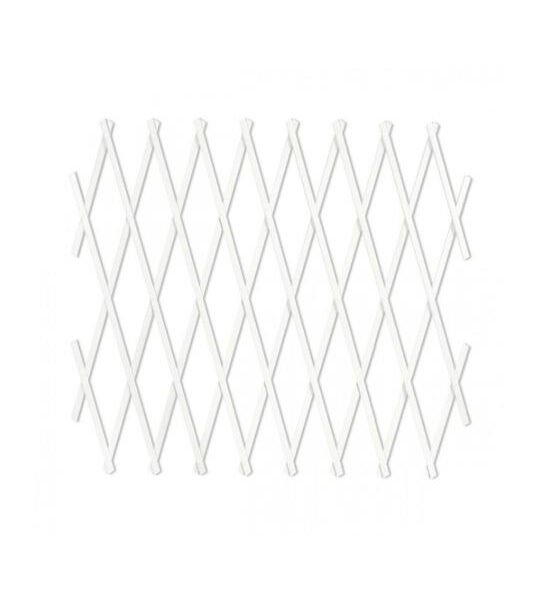 Πτυσσόμενη Πέργκολα Κήπου PVC με Πλέγμα Ρόμβου 50cm x 1,5m Λευκή 295833 ED