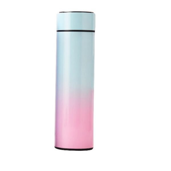 Θερμός 500ML με ένδειξη θερμοκρασίας OEM CYAN-PINK