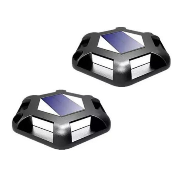 Πλαστικό Ηλιακό Φωτιστικό Δαπέδου 3000Κ με Αισθητήρα Φωτός OEM TS-G7008 – Μαύρο Σετ 2τμχ