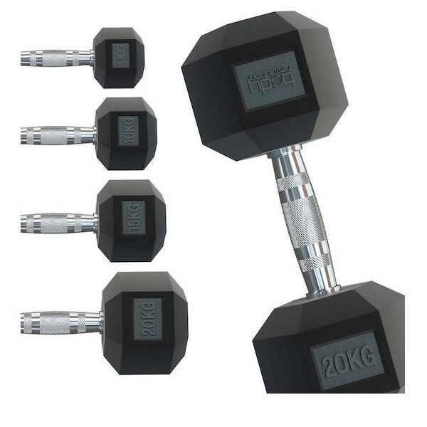 Βαράκι Εξάγωνο Λαστιχένιο 2 x 20kg-30032