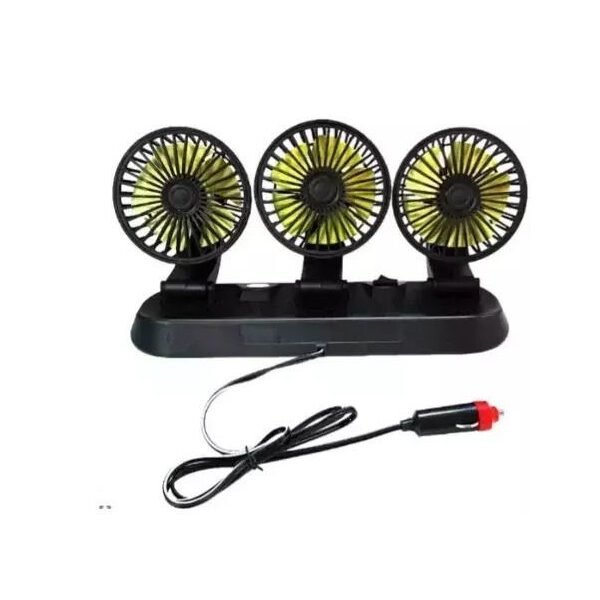 Τριπλός Ανεμιστήρας Αυτοκινήτου 12v Pervoi CTC-651 Μαύρο/Κίτρινο