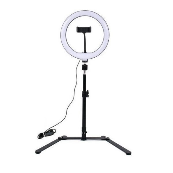 Ring Light QX206 26cm 3200-5600K με Επιτραπέζια Βάση Στήριξης και Βάση για Κινητό Black 29241246