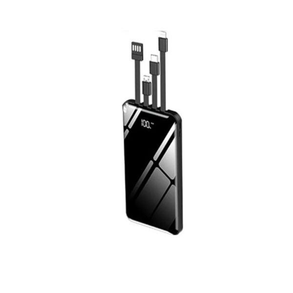 Andowl PowerBank 12000mAh με Ενσωματωμένα Καλώδια & Οθόνη LED Q-DC110 Μαύρο