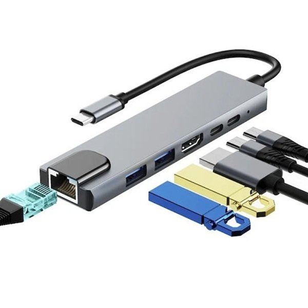 USB-C Docking Station με HDMI 4K PD Ethernet Γκρι (KLN-089115)