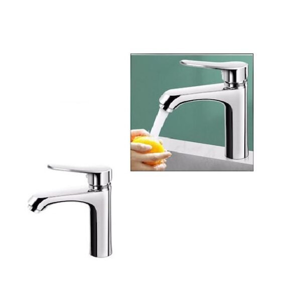 110185 Αναμεικτική Μπαταρία Νιπτήρα Ασημί