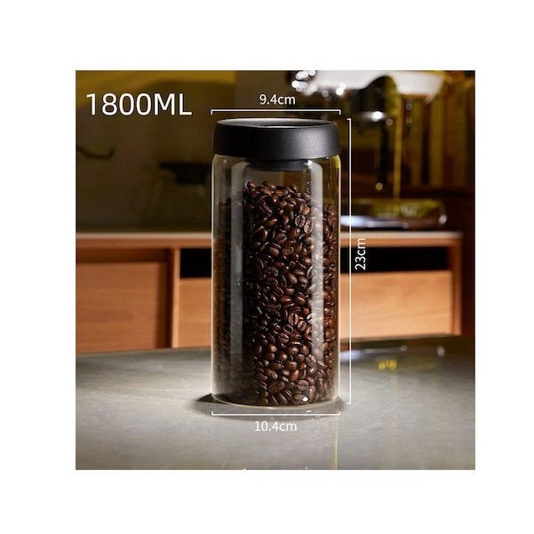 555 Βάζο Γενικής Χρήσης 1800ml με Αεροστεγές Καπάκι Γυάλινο ZKM-1800 Διάφανο-111746