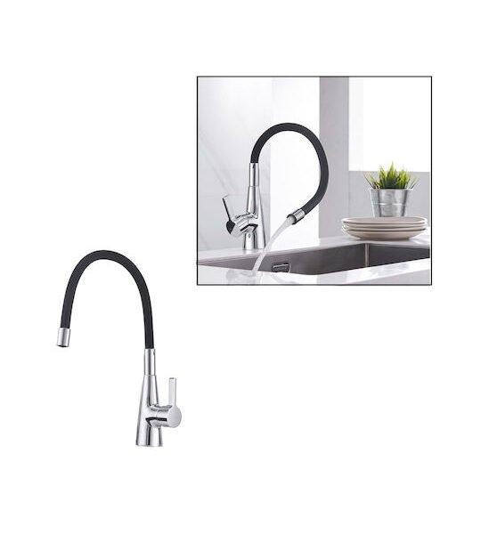 Μπαταρία Νεροχύτη Αναμεικτική Sds-26660 Μαύρο Ασημί