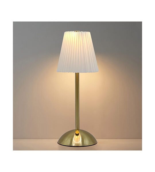 LED Φωτιστικό - Πορτατίφ Επαναφορτιζόμενο Επιτραπέζιο με Μεταλλικό Σκελετό & 3 Αποχρώσεις Φωτισμού σε Χρυσό Χρώμα SDS-27543-111577