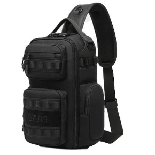 fixedratio_20250610124556_ozuko_andriki_tsanta_stithous_mayri_qx9812 Ozuko 9812 Αδιάβροχη Τσάντα Χιαστί Στήθους 22x12x37cm σε Μαύρο Χρώμα