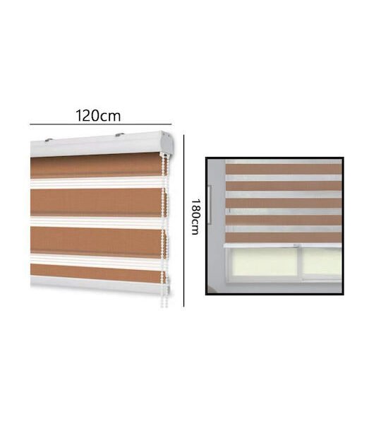 Ρόλερ Σκίασης Μερικής Συσκότισης Καφέ Π120xΥ180εκ. 111726
