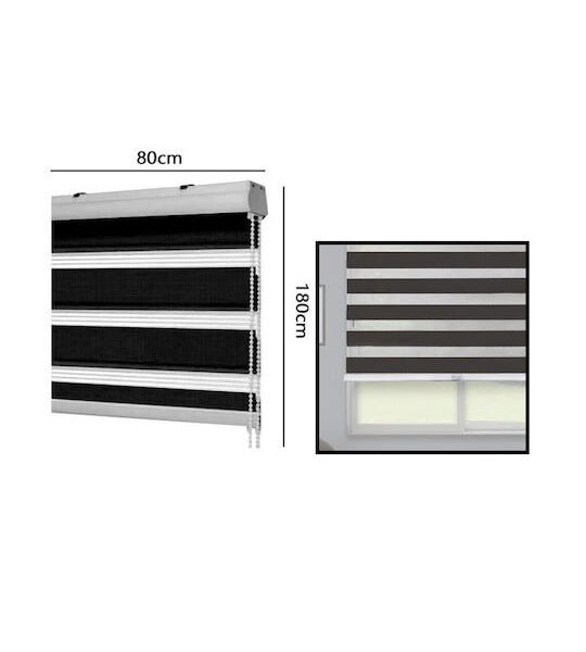 Ρόλερ Σκίασης Μερικής Συσκότισης 80x180cm Μαύρο Ριγέ Τύπου Ζέβρα SDS-27557-111719