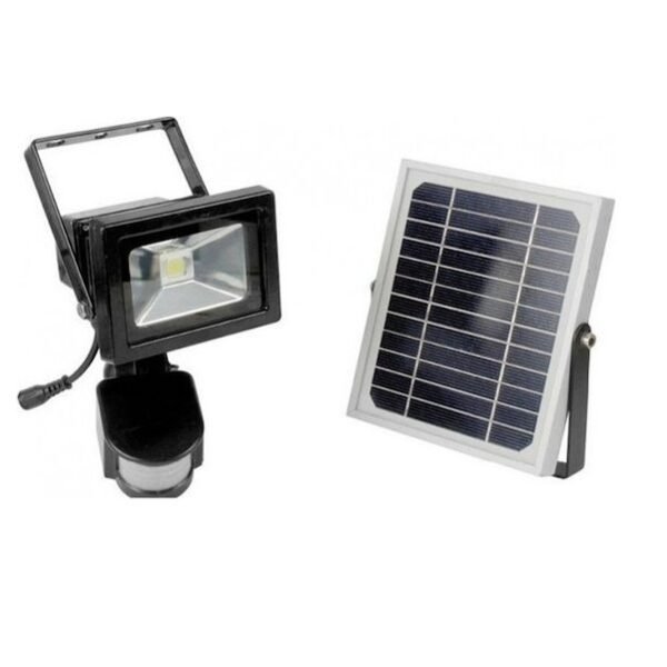 Ηλιακός LED Προβολέας 10W με Ανιχνευτή Κίνησης & Φωτοβολταϊκό Συλλέκτη 2W