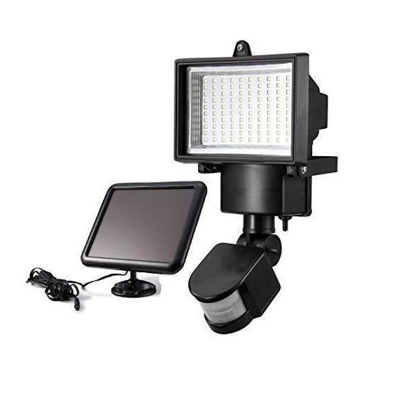 Ηλιακός Προβολέας Led Ασφαλείας με 100 Led, Φωτοβολταϊκό Πάνελ και Aνίχνευση κίνησης
