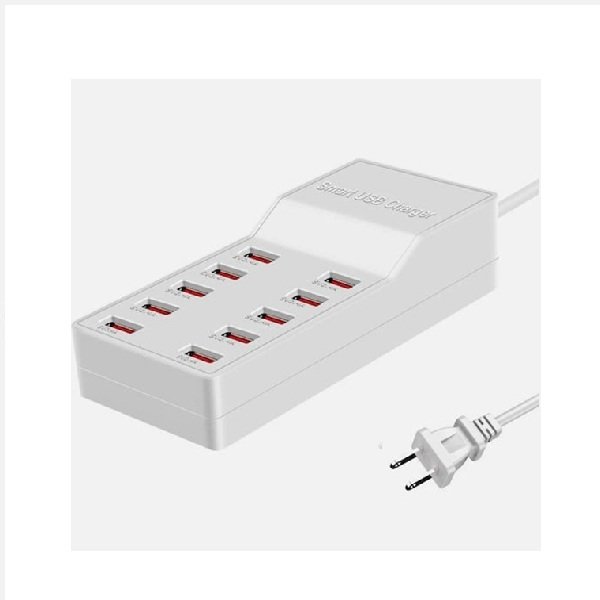 Βάση Φόρτισης με 10 Θύρες USB-A 50W σε Λευκό χρώμα (A-017)