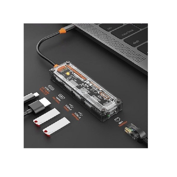 Aoweixun A-012 USB 3.0 Hub 5 Θυρών με σύνδεση USB-A / USB-C / Ethernet Γκρι (KLN-089122)