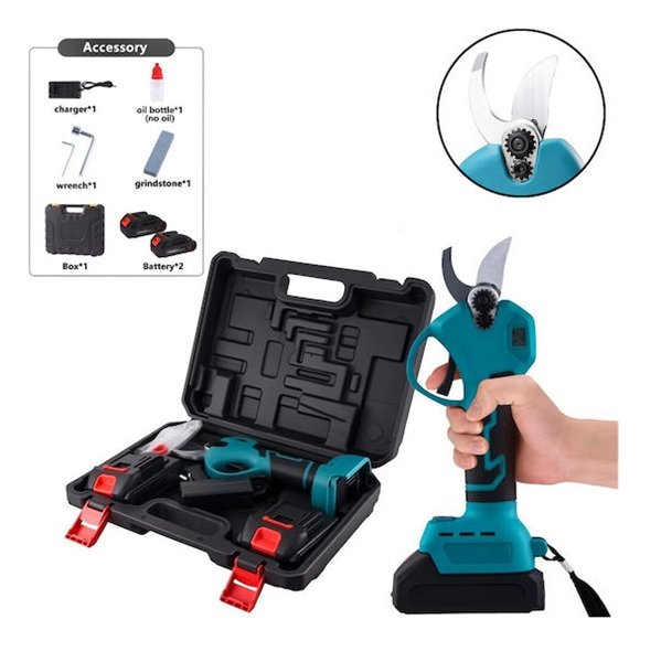 οοοο Ψαλίδι Κλαδέματος με 2 Μπαταρίες 6.0Ah 48V & Μέγιστη Διάμετρο Κοπής 33mm 15376-22