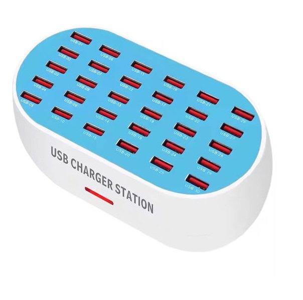 Βάση Φόρτισης με 30 Θύρες USB-A 160W σε Λευκό χρώμα (A-018)