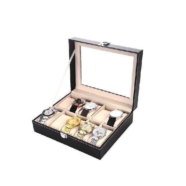 fixedratio_20250612163250_f77fab79 Θήκη με διάφανο καπάκι για 10 ρολόγια σε Μαύρο χρώμα AT0010635