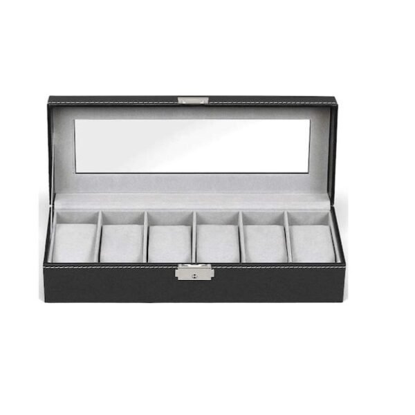 fixedratio_20250612163250_huixin_xylini_thiki_me_diafano_kapaki_gia_6_rologia_se_mayro_chroma_hx_704 HUIXIN HX-704 Ξύλινη Θήκη με διάφανο καπάκι για 6 ρολόγια σε Μαύρο χρώμα Ξύλινη Θήκη με διάφανο καπάκι για 6 ρολόγια σε Μαύρο χρώμα