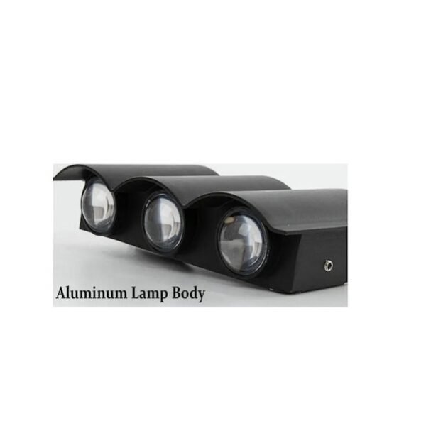 Εξωτερικό Αδιάβροχο Φωτιστικό Τοίχου Αλουμινίου 6W 3000K 85-265V ZJD-005 Μαύρο-kln-048458