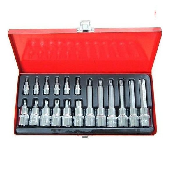 Καρυδάκια Torx με Καρέ Υποδοχής 1/2", 1/4" Σετ Καρυδάκια Torx με Καρέ Υποδοχής 1/2", 1/4" Σετ 000.230.11443 18τμχ 18τμχ